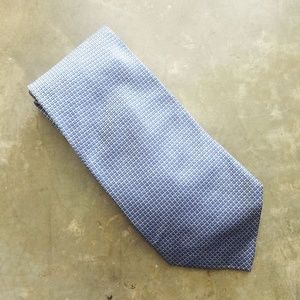 Geoffrey Beene Silk Tie Blue & Silver Tiny Print